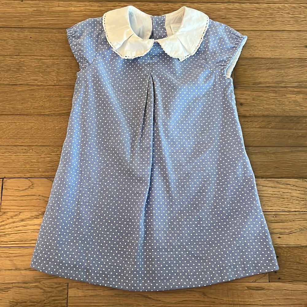 2t Edgehille Collection Blue and White Polka Dot dress
